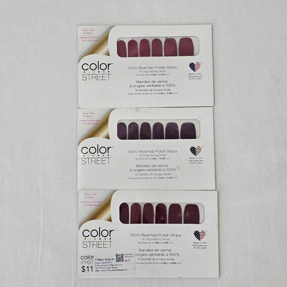 Color Street Other - 3 New Packs Of Color Street Nail Polish Strips Solid Color Manicure Sets